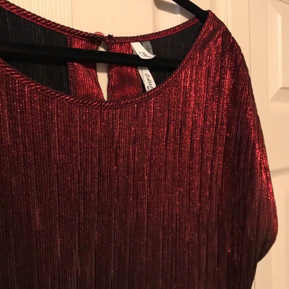 NEW Ruby Metallic/Glitter Top NY Collection Plus - Picture 3 of 10
